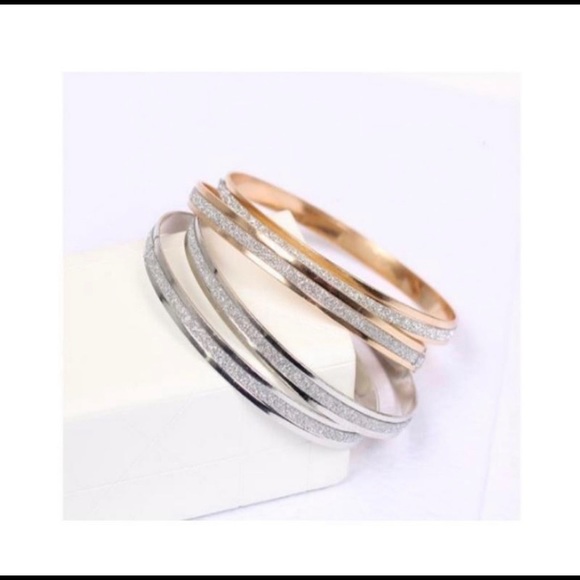 Gold Shimmering Bangle Bracelet - Picture 2 of 3